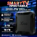Смарт ТВ приставка для телевизора Wi-Fi X96Q 2/16 ГБ Андроид 10 4K, медиаплеер для цифрового ТВ с пультом