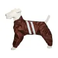 Теплый комбинезон для ВЕСТ-ХАЙЛЕНД-УАЙТ-ТЕРЬЕРА кобеля, на флисе, со светоотражающими полосами, повышенной прочности, цвет коричневый