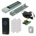 Электромагнитный замок для двери комплект со считывателем (черный) и бесконтактными картами / удержание 280 кг
