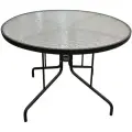 Стол к набору Марсель арт. SC-122T Ø100см (каркас черный, столешница прозрачная) Garden story