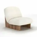 Кресло мягкое для отдыха дома Форест, 90 х 74 см, Дуб Кастелло / Молочный, Barni milk