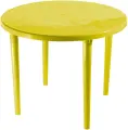 Стол пластиковый круглый Стандарт Пластик, диаметр 90 см, желтый