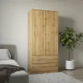 Шкаф для одежды STARK ШКЯ-2, шкаф распашной, Дуб вотан, 90 х 200,3 х 50 см (ШхВхГ)