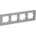 Рамка 4-м BRITE РУ-4-2-БрСе стекло сер. IEK BR-M42-G-K03