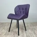 Стул для мастера мягкий со спинкой, большой, Ракушка, экокожа, на ножках, фиолетовый