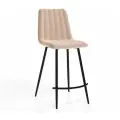 СтолБери Стул полубарный Тибо, DecoLine, каркас Полубарный чёрный, нубук коллекции Lamb , бежевый