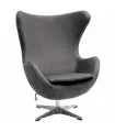 Кресло EGG STYLE CHAIR искусственная замша, тёмно-серый