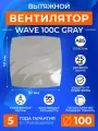 Вентилятор вытяжной с обратным клапаном WAVE 100C GRAY, 100 мм в ванную, в туалет, на кухню, серый, ERA