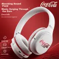 Coca-Cola T18 Wireless Bluetooth Headphones Over-Ear Gaming Headset Dual-Use Wired Headphones with Heavy Bass Music Sports Universal for Apple Xiaomi Phones