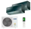 Мульти сплит-система на 2 комнаты AUX AM2-H18/4DR2 + 2 x AMWM-H09/4R2(CC) (25м²+25м²) Чёрный, Inverter, Wi-Fi