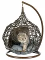 Подвесное кресло домик для животных Кокон коричневый