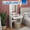 Туалетный столик с зеркалом и ящиком Lazurit Эльбрус для макияжа 60х38х135 см белый