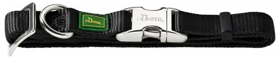 Hunter Ошейник для собак ALU-Strong M (40-55 см) нейлон с металлической застежкой черный 0,077 кг 39247 (1 шт)