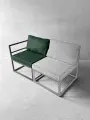 Диван составной мягкий удобный для отдыха, уличный, на балкон, веранду, лофт, минимализм, Композит кожзам зеленый 1 секция угловая