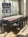 Стол кухонный обеденный прямоугольный дизайнерский лофт THETABLE 270х100 6.6/2.2