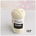 Пряжа YarnArt Macrame 90 г, 130 м 100% полиэстер 137 Экрю, 6 шт
