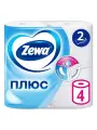 Бумага туалетная Zewa Плюс без аромата, 2-х слойная, 4 шт в упаковке, 4 уп