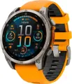 Умные часы Garmin FENIX 8 47mm Amoled Sapphire Titanium with Spark Orange/Grapphite Silicone Band оранжево-серый ремешок