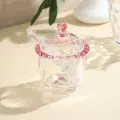 Баночка стеклянная для мёда и варенья c ложкой Розе, 240 мл, 9.5x12 см