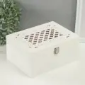 Шкатулка для украшений Белоснежная, дерево, 22x16x10 см