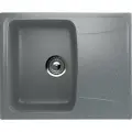 Каменная мойка для кухни врезная SURAGRAN S-26, 580*470мм, прямоугольная, цвет темно-серый/Раковина для кухни