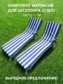 Матрас Malurre для шезлонга, лежака, топпер пляжный 180/50 см- 2 шт синяя полоса