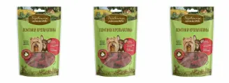 Деревенские лакомства Лакомство для собак мини-пород Ломтики крольчатины, 55 г, 3 шт