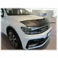 Кожаный дефлектор на капот для Volkswagen Tiguan 2 Фольксваген Тигуан (2016-2020)