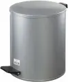 Ведро мусорное с педалью 15 литров, усиленное, серое, оцинкованная сталь, титан, 603977