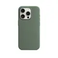 Чехол силиконовый Магсейф для iPhone 15 Pro Cypress с анимацией NFC, Silicone case Магсейф для айфон 15 про - Зеленый