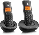 Радиотелефон Motorola Solutions Motorola DECT E202 черный, с двумя трубками