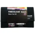 FINECOLOUR Набор маркеров Sketch в пенале Базовый №2, EF100-TB24-P2, разноцветные, 6 мм, 24 шт.