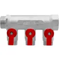 Коллектор с кранами MPF на 3 выхода 3/4 x1/2 наружная резьба