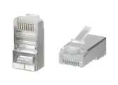 Коннектор RJ-45 Hyperline WR-8P8C-5E-SH, экранированный, категория 6, серый металлик