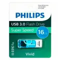 Флеш-диск 16 GB PHILIPS VIVID, разъем USB 3.0, синий, FM16FD00B/97