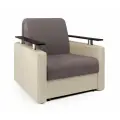 Кресло-кровать Шарм рогожка латте и экокожа беж