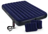 Intex 64765 Надувной матрас 152 х 203 х 25 см Classic с подушками и насосом, до 272 кг