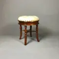 Пуф с текстильной обивкой DOMKORLEONE, красное дерево (mahogany wood), цвет орех NAA (светло-коричневый)