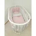 Комплект бортиков в кроватку из 7 предметов для новорожденных Mamdis розовый