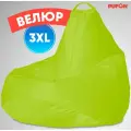 Кресло-мешок PUFON груша размер 3XL , салатовый , материал велюр