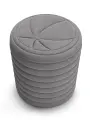 Пуфик круглый для прихожей и спальни ART-003 40х40х43, темно-серый велюр