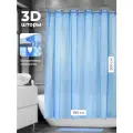 Штора для ванной 3D 180*200 NFD-3D-blue встроенные люверсы(кольца) голубой