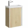 Подвесная тумба Aqwella 45 см с одной универсальной дверью в цвете дуб давос, (раковина приобретается отдельно, артикул 4640021065907)