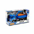Автомобиль бортовой с манипулятором, Сити, инерционный, со светом и звуком, синий, 3+