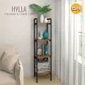 Стеллаж HYLLA LOFT, коричневый, напольный, модульный шкаф с 4 деревянными полками, 141х34х30 см, гростат