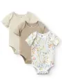 Боди Happy Baby Happy Baby Newborn, комплект из 3 шт., размер 80, цветы
