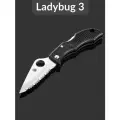 Складной нож Spyderco Ladybug 3 Serrated LBKS3, сталь VG-10, рукоять Black FRN