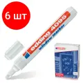 Комплект 6 шт, Маркер меловой EDDING 4095, 2-3 мм, белый, влагостираемый, для гладких поверхностей, E-4095/49