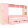 Детская стенка Л №1 Дуб Молочный Розовый