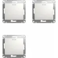 Механизм выключателя/переключателя проходного Schneider Electric Glossa одноклавишный с индикацией белый (комплект из 3 шт)